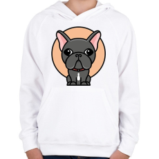 PRINTFASHION Frenchie - Gyerek kapucnis pulóver - Fehér