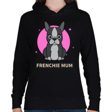PRINTFASHION Frenchie Mum - Női kapucnis pulóver - Fekete női pulóver, kardigán