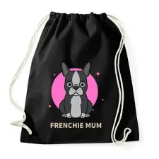 PRINTFASHION Frenchie Mum - Sportzsák, Tornazsák - Fekete tornazsák