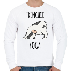 PRINTFASHION FRENCHIE YOGA - Férfi pulóver - Fehér