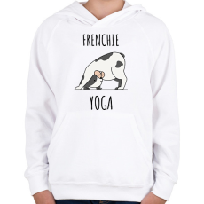 PRINTFASHION FRENCHIE YOGA - Gyerek kapucnis pulóver - Fehér