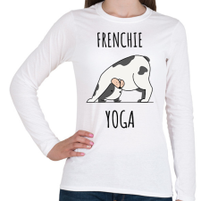PRINTFASHION FRENCHIE YOGA - Női hosszú ujjú póló - Fehér női póló