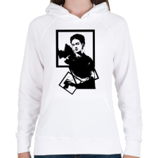 PRINTFASHION frida - Női kapucnis pulóver - Fehér női pulóver, kardigán