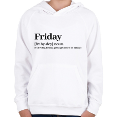 PRINTFASHION Friday - főnév - Gyerek kapucnis pulóver - Fehér