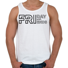 PRINTFASHION Friday with Friends - Black - Férfi atléta - Fehér