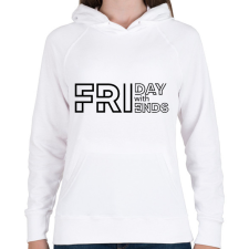 PRINTFASHION Friday with Friends - Black - Női kapucnis pulóver - Fehér női pulóver, kardigán