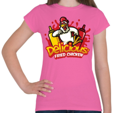 PRINTFASHION Fried Chicken - Női póló - Rózsaszín
