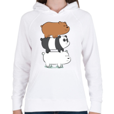 PRINTFASHION Friend Bears 3 - Női kapucnis pulóver - Fehér női pulóver, kardigán