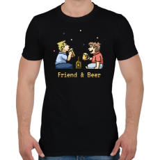 PRINTFASHION Friend & Beer - Férfi póló - Fekete