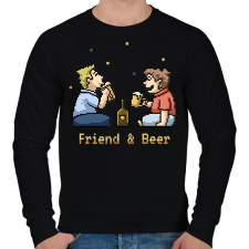 PRINTFASHION Friend & Beer - Férfi pulóver - Fekete férfi pulóver, kardigán