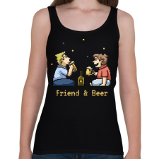 PRINTFASHION Friend & Beer - Női atléta - Fekete női trikó