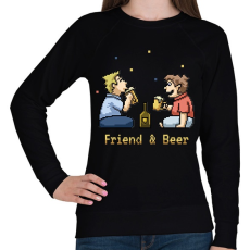 PRINTFASHION Friend & Beer - Női pulóver - Fekete