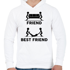 PRINTFASHION Friend - Best friend - Férfi kapucnis pulóver - Fehér