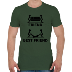 PRINTFASHION Friend - Best friend - Férfi póló - Katonazöld