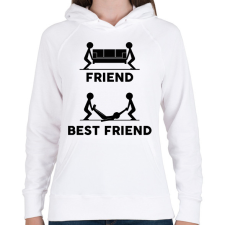 PRINTFASHION Friend - Best friend - Női kapucnis pulóver - Fehér női pulóver, kardigán