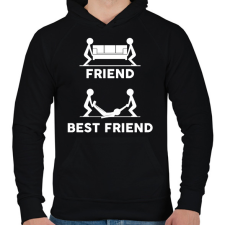PRINTFASHION Friend - Best friend (white) - Férfi kapucnis pulóver - Fekete férfi pulóver, kardigán
