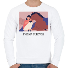 PRINTFASHION Friend forever - Lovas minta - Férfi pulóver - Fehér