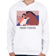 PRINTFASHION Friend forever - Lovas minta - Gyerek kapucnis pulóver - Fehér gyerek pulóver, kardigán