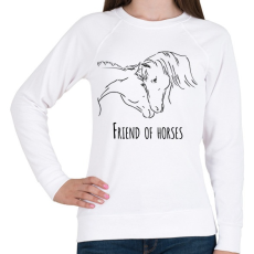 PRINTFASHION Friend of horses - Női pulóver - Fehér