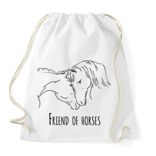 PRINTFASHION Friend of horses - Sportzsák, Tornazsák - Fehér tornazsák