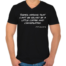 PRINTFASHION Friends 04 - Férfi V-nyakú póló - Fekete