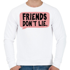 PRINTFASHION Friends don't lie - Férfi pulóver - Fehér férfi pulóver, kardigán