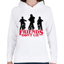 PRINTFASHION Friends Don't Lie! - Női kapucnis pulóver - Fehér női pulóver, kardigán