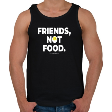 PRINTFASHION Friends, not food. - Vegán aktivista grafika #8 - Férfi atléta - Fekete atléta, trikó