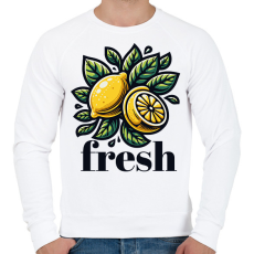 PRINTFASHION Friss citrom - Férfi pulóver - Fehér