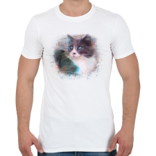 PRINTFASHION Fröcskölt macska - Férfi póló - Fehér férfi póló