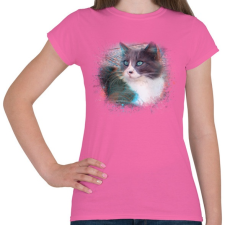 PRINTFASHION Fröcskölt macska - Női póló - Rózsaszín női póló