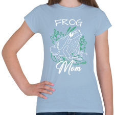 PRINTFASHION Frog Mom - Női póló - Világoskék női póló