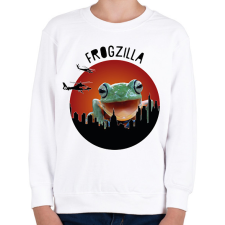 PRINTFASHION Frogzilla - Gyerek pulóver - Fehér gyerek pulóver, kardigán