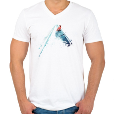 PRINTFASHION From nowhere to nowhere - Férfi V-nyakú póló - Fehér