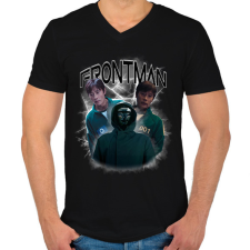 PRINTFASHION Frontman - Squid Game 2 - Férfi V-nyakú póló - Fekete férfi póló