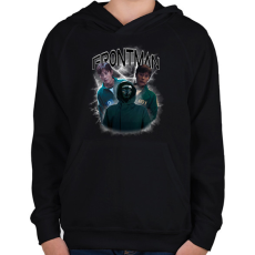 PRINTFASHION Frontman - Squid Game 2 - Gyerek kapucnis pulóver - Fekete