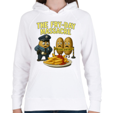 PRINTFASHION Fryday massacre... - Női kapucnis pulóver - Fehér