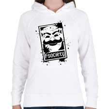 PRINTFASHION Fsociety2 - Női kapucnis pulóver - Fehér női pulóver, kardigán