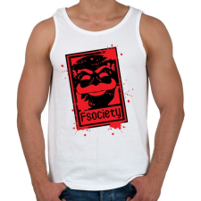 PRINTFASHION Fsociety - Férfi atléta - Fehér atléta, trikó