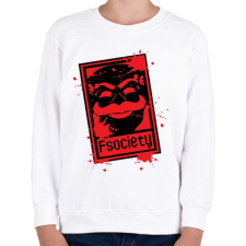 PRINTFASHION Fsociety - Gyerek pulóver - Fehér gyerek pulóver, kardigán