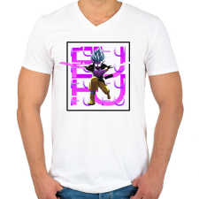 PRINTFASHION Fu minta (Dragon Ball) - Férfi V-nyakú póló - Fehér férfi póló