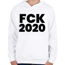 PRINTFASHION Fuck 2020 - Gyerek kapucnis pulóver - Fehér gyerek pulóver, kardigán