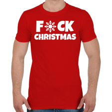 PRINTFASHION FUCK CHRISTMAS - Férfi póló - Piros férfi póló