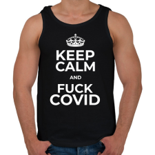 PRINTFASHION FUCK COVID2 - Férfi atléta - Fekete atléta, trikó