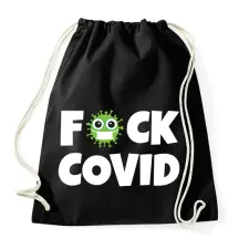 PRINTFASHION FUCK COVID 2 - Sportzsák, Tornazsák - Fekete tornazsák