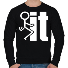 PRINTFASHION FUCK IT  - Férfi pulóver - Fekete férfi pulóver, kardigán