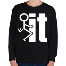 PRINTFASHION FUCK IT  - Gyerek pulóver - Fekete gyerek pulóver, kardigán