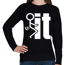 PRINTFASHION FUCK IT  - Női pulóver - Fekete női pulóver, kardigán