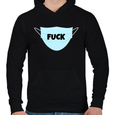PRINTFASHION FUCK MASZK - Férfi kapucnis pulóver - Fekete
