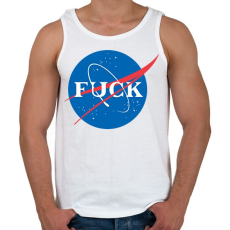 PRINTFASHION Fuck Nasa - Férfi atléta - Fehér